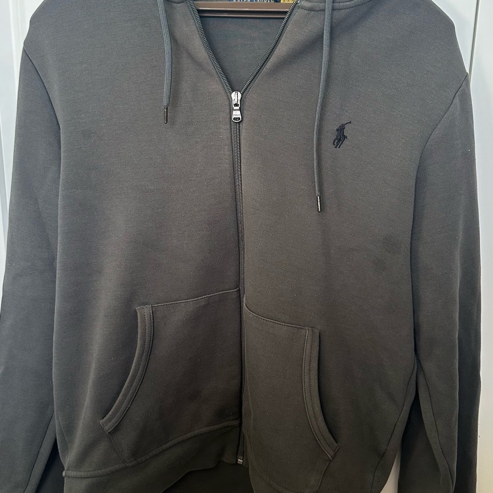 Polo by Ralph Lauren Men's Charcoal Zip-Up Sweater